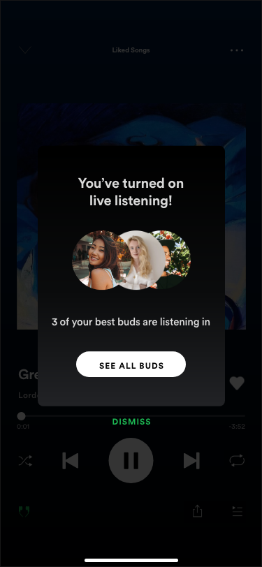 See which of your friends are listening in